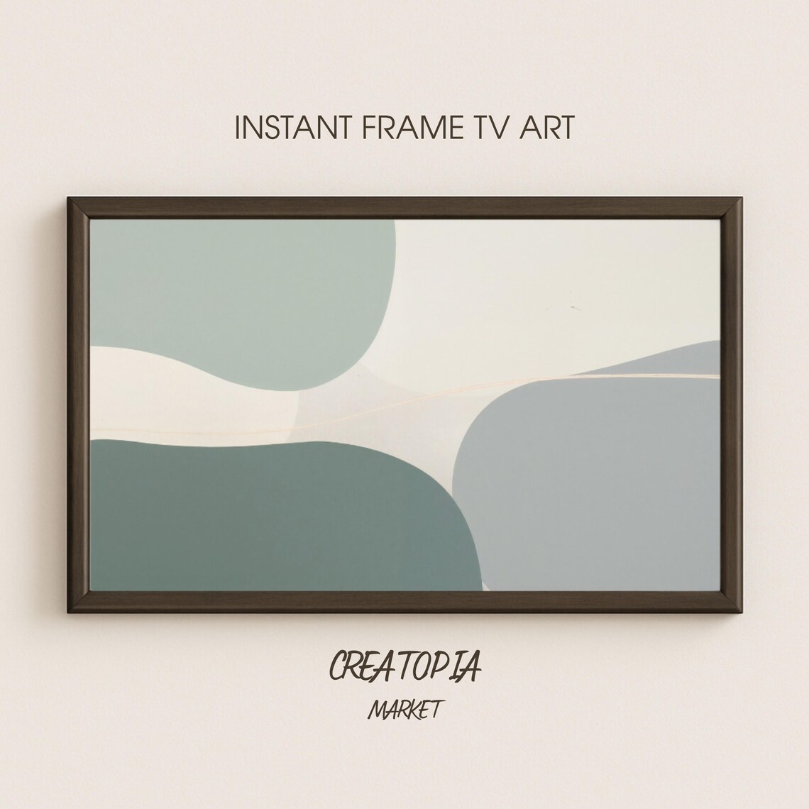 Samsung Frame TV Art, Minimalist Soft Waves