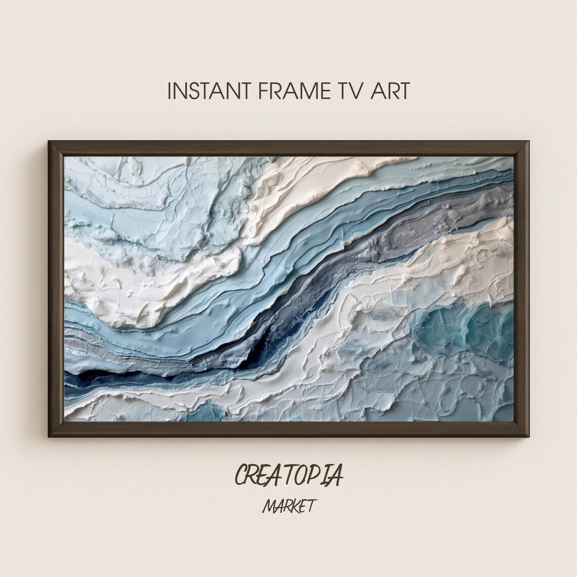 Frozen Relief Abstract Icy Impasto Art Print