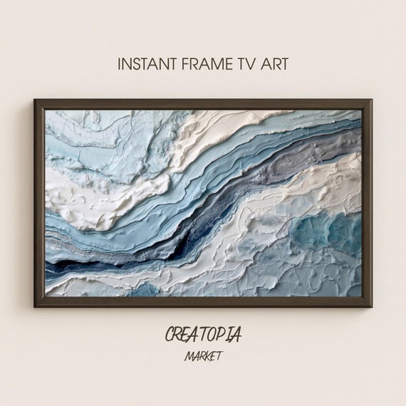 Frozen Relief Abstract Icy Impasto Art Print