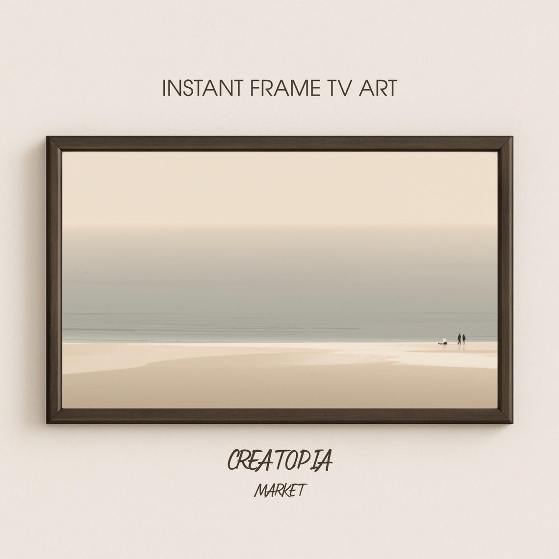 Quiet Shore Hazy Minimalist Beach Walkers Seaside TV Art Poster