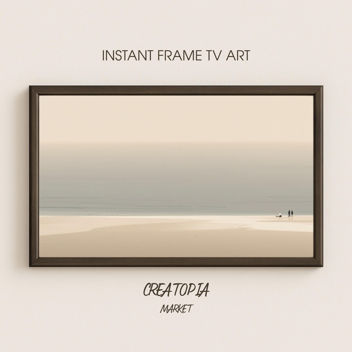 Samsung Frame Tv Art Quiet Shore Minimalist Seaside Afternoon
