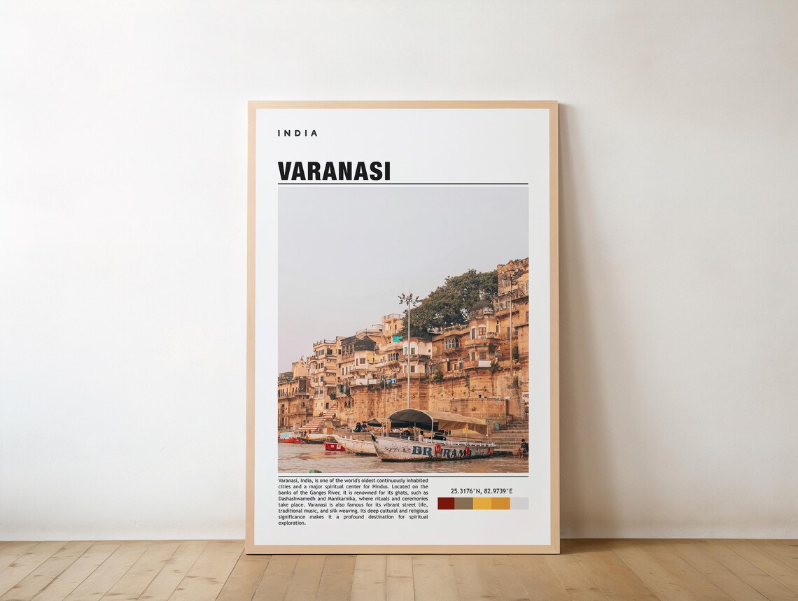 Varanasi India Historic Ganges Ghats Travel Photography Poster