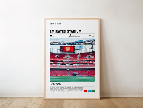 Emirates Stadium London England Football Venue Soccer Sports Poster