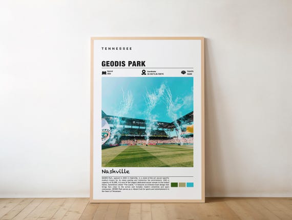 Geodis Park Print Tennessee Poster Nashville Views Stadium Art Music City Charm Beauty Soccer Venue Urban Scenenashville