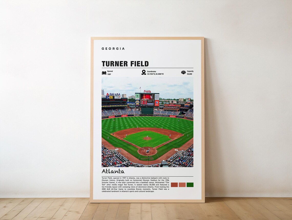 Turner Field Atlanta Georgia Baseball Stadium Aerial Photo Poster