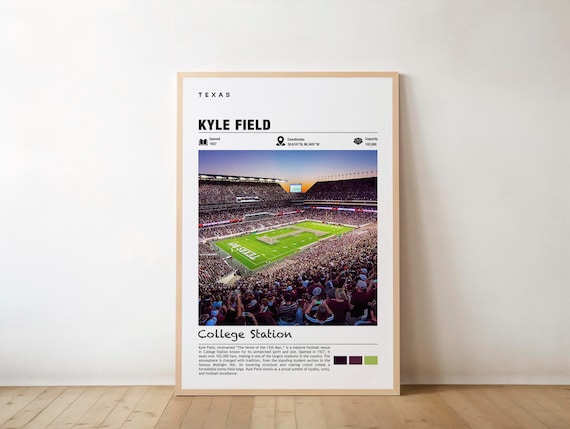 Kyle Field Texas College Football Stadium Sunset Crowd Sports Poster