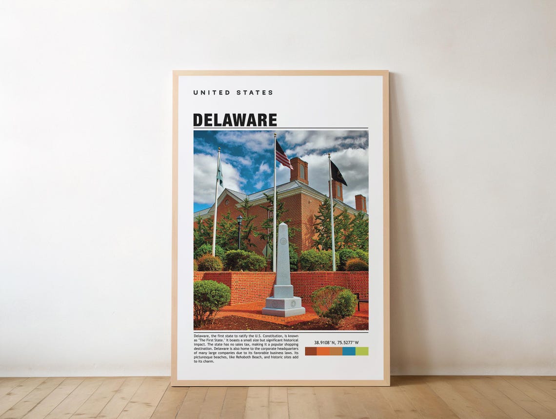 Delaware First State Brick Monument Photo Travel Art Gift Poster