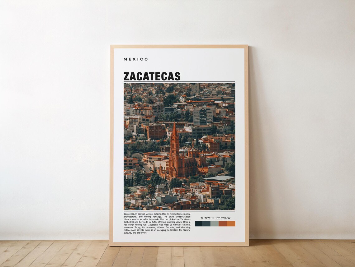 Zacatecas Print Art Photo Poster Mexico Artwork City