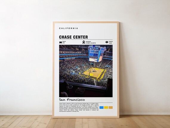 Chase Center San Francisco Arena Basketball Night Sports Poster