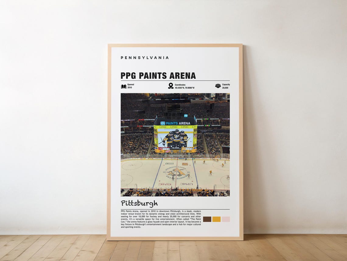 Ppg Paints Arena Print Pennsylvania Poster Pittsburgh Views Art Steel City Charm Beauty Sports Venue Urban Scene