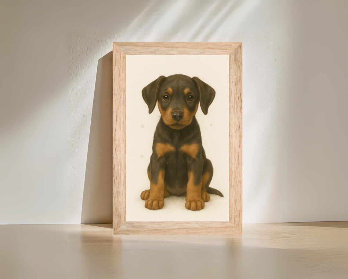 Doberman Puppy Nursery Decor, Cute Dog Lover Gift