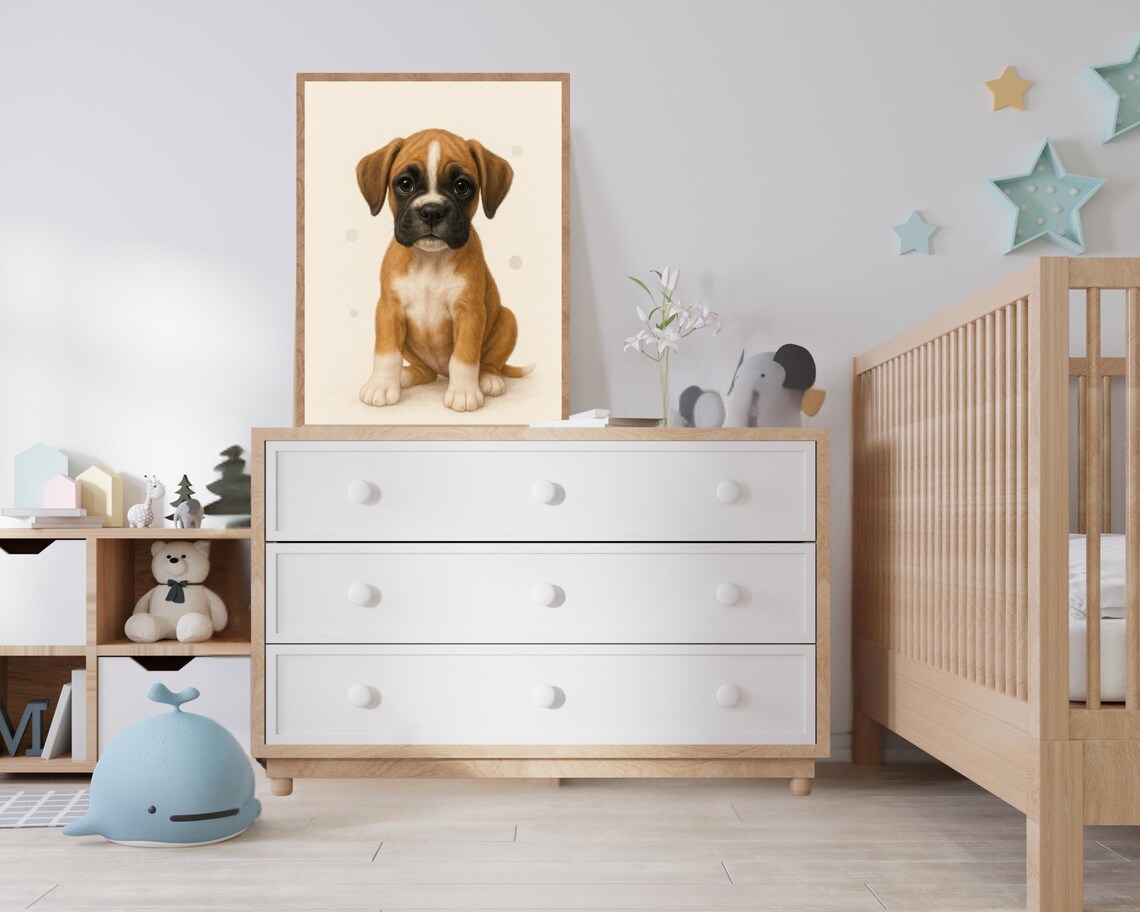 Boxer Dog, Dog Lover Gift Nursery Decor Poster - Image 2