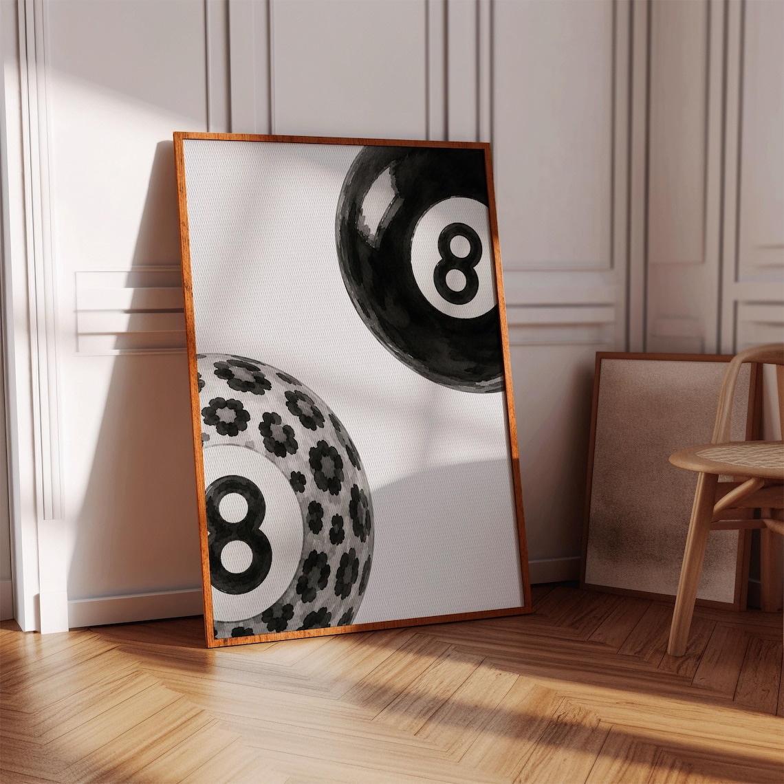 Leopard 8 Ball Poster, Eclectic Luxury Decor