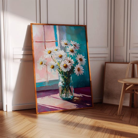 Watercolor Flower Wall Art Retro Floral Print Instant Download