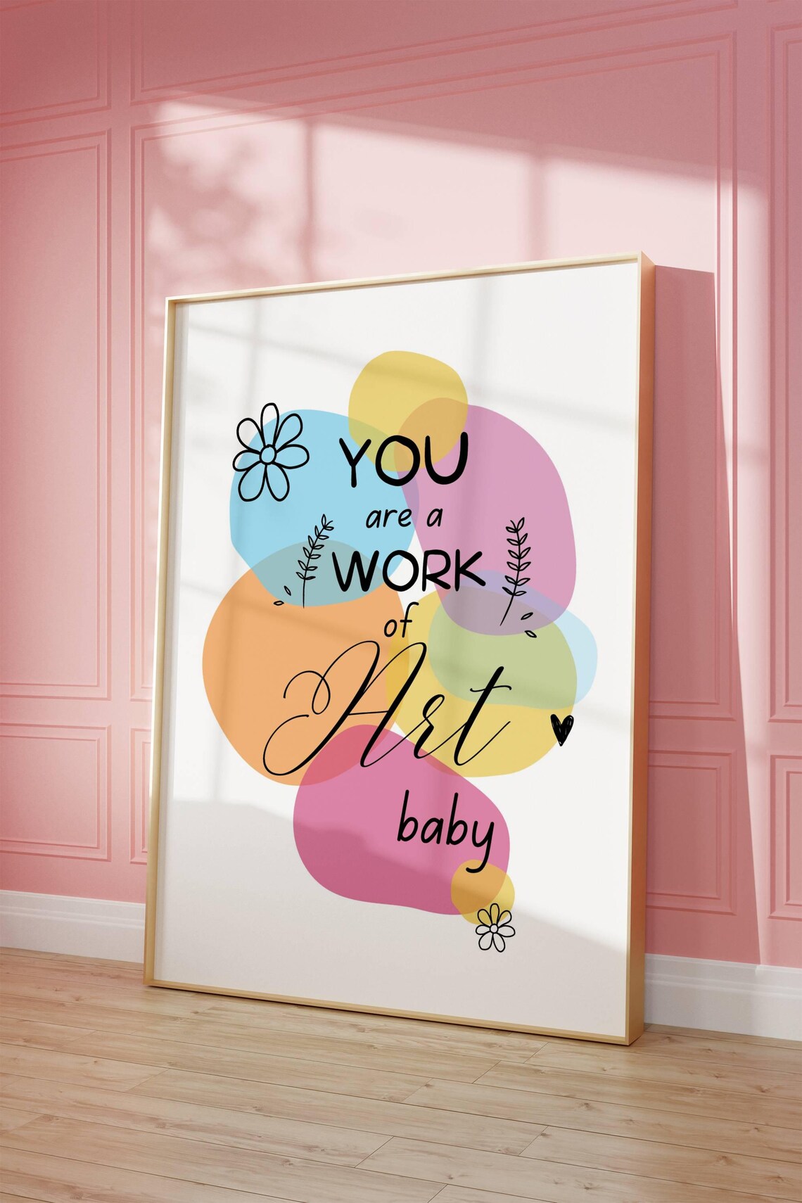Girly Quote Poster, Trendy Pink Room Decor