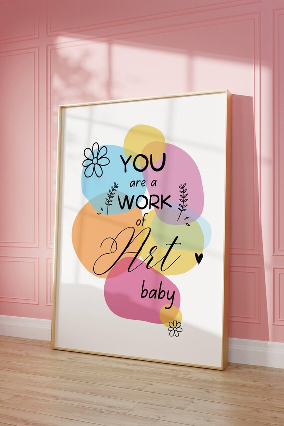 Girly Quote Poster, Trendy Pink Room Decor