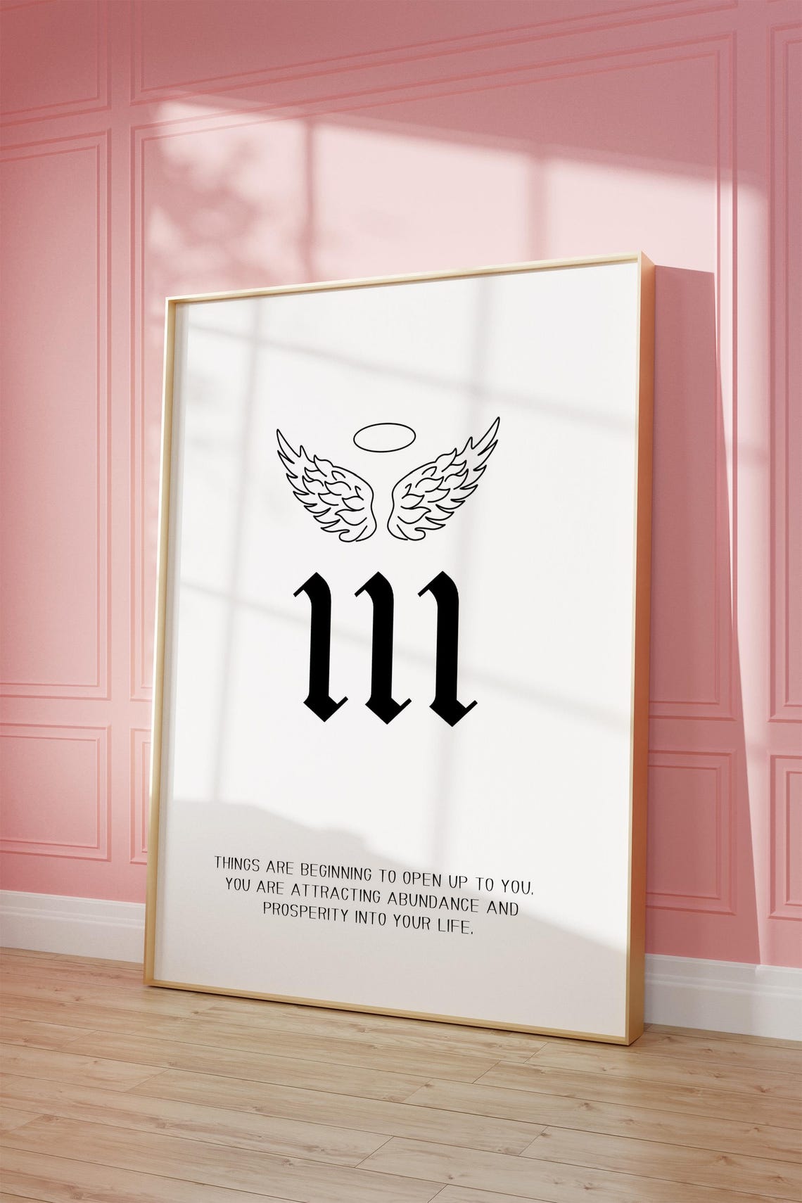 Angel Number 111 Spiritual Wings Abundance Manifestation Quote Poster