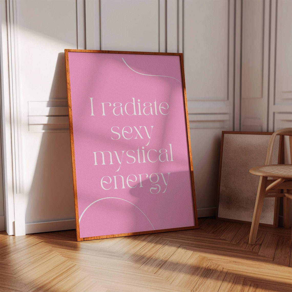I Radiate Sexy Mystical Energy Pink Affirmation Typography Poster
