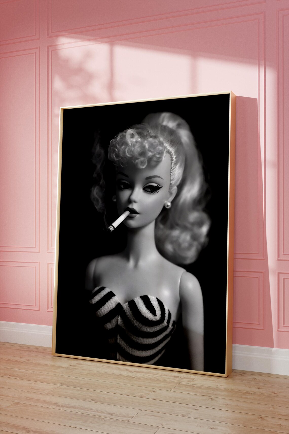 Vintage Glam Woman Portrait, Retro Chic Decor