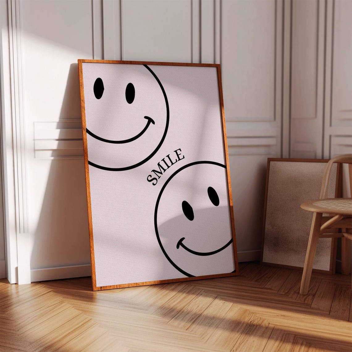 Smiley Face Retro Pink Happy Smile Minimal Pop Art Wall Poster