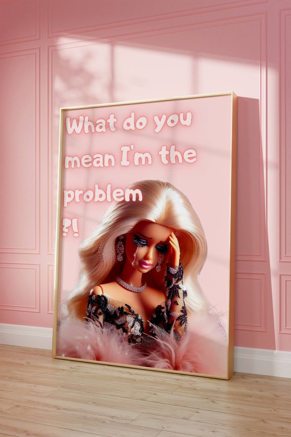 Funny Blonde Fashion Doll Poster Girly Preppy Wall Art Digital Download