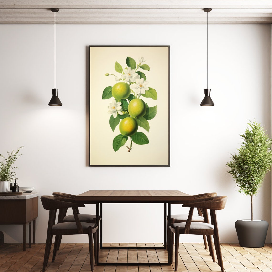 Vintage Limes Poster Print, Retro Citrus Artwork - Image 2