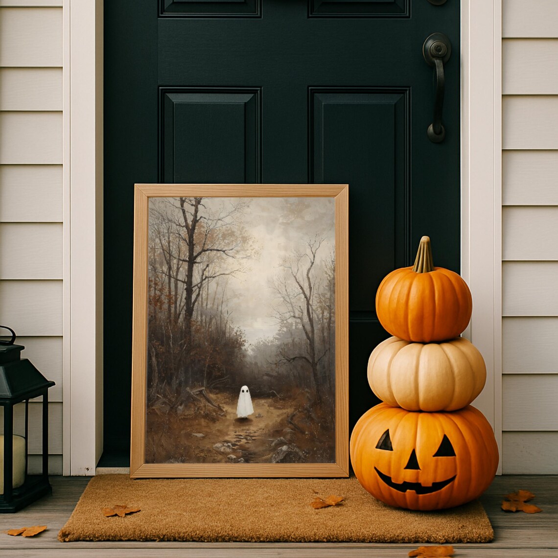 In Autumn Forest Vintage Halloween Wall Art Painting Fall