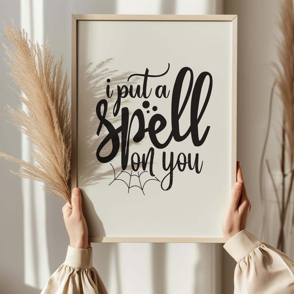 I Put A Spell On You Halloween Witch Quote Typography Poster - Image 2