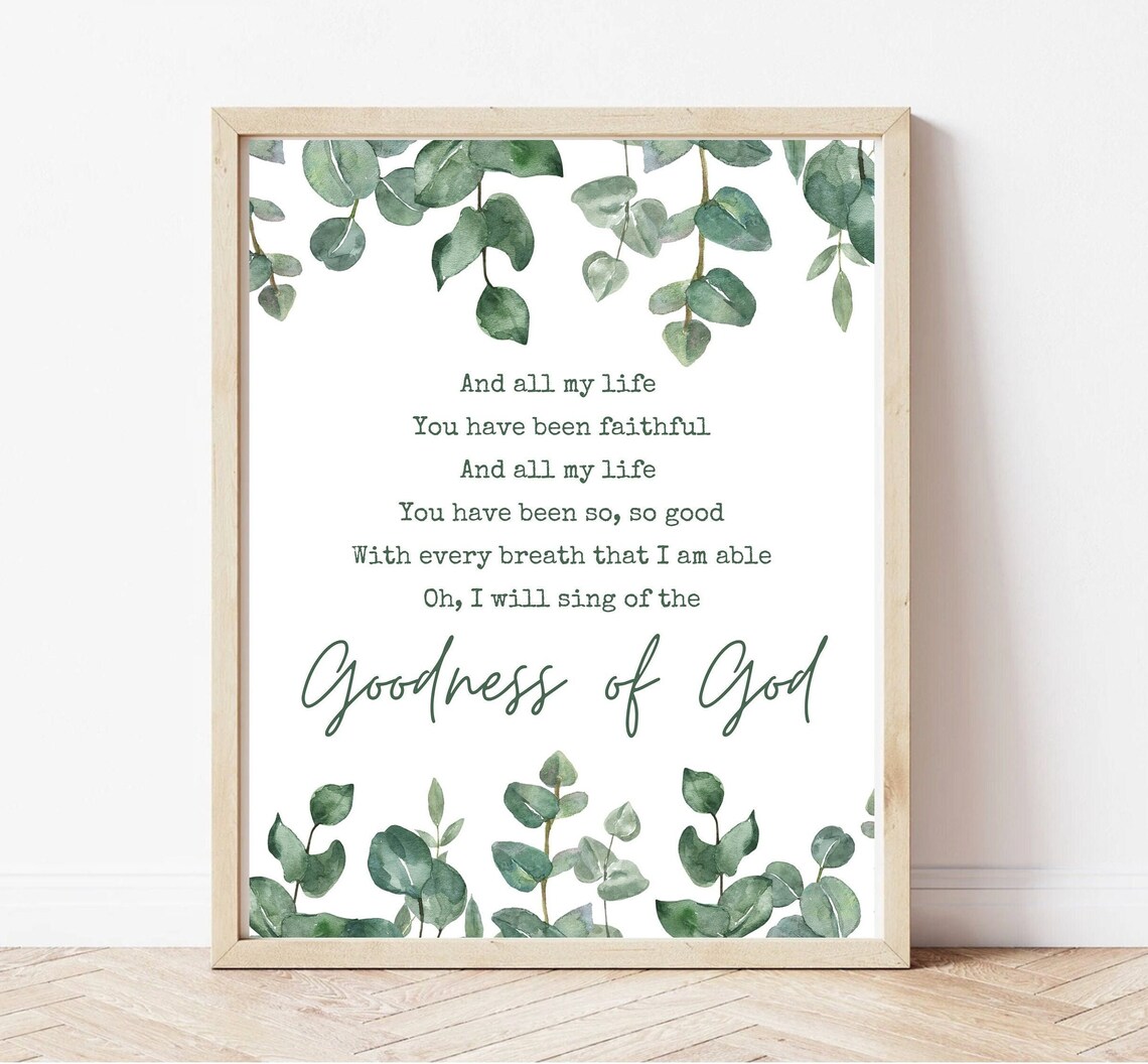 Goodness Of God Christian Lyric Wall Decor Print - Image 2