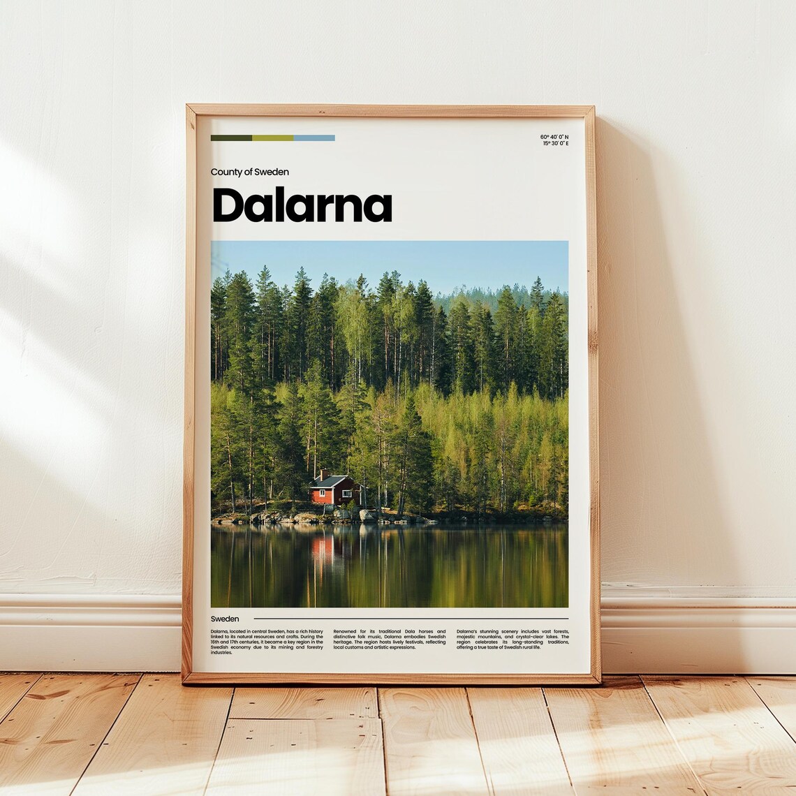 Dalarna Poster Print Photo Travel Sweden Gift