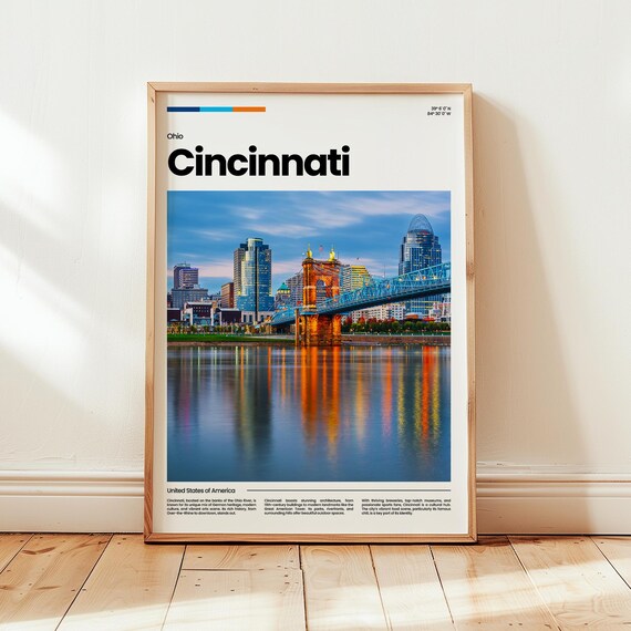 Cincinnati Poster Print Photo Wall Art Ohio Travel Gift