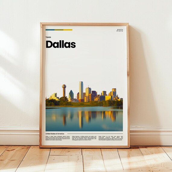Dallas Poster Print Photo Wall Art Texas Travel Gift