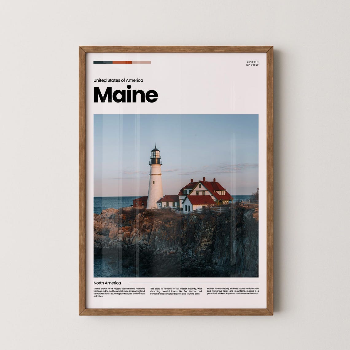 Maine Portland Head Lighthouse Rocky Coast Sunset Scenic Poster