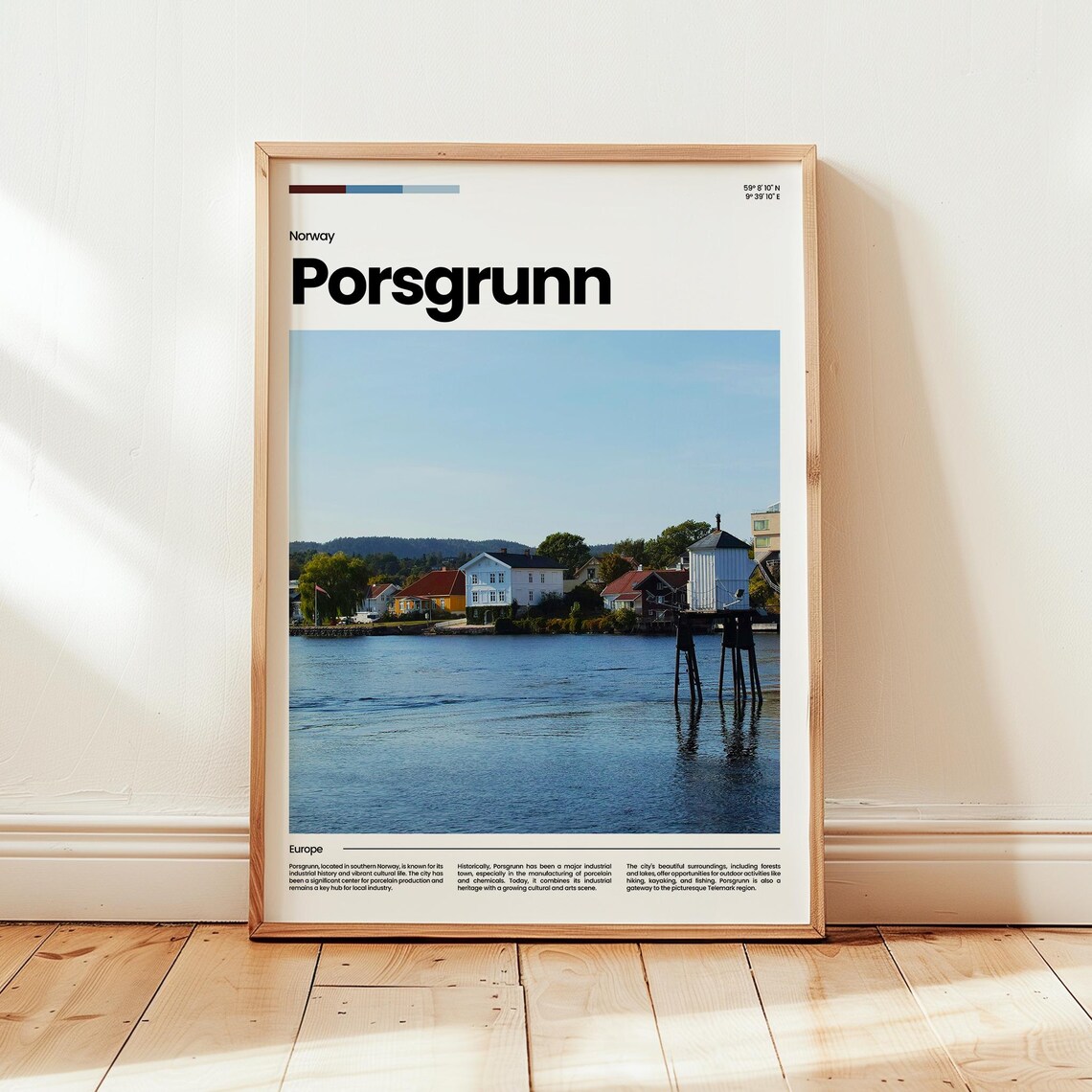 Porsgrunn Poster Print Photo Wall Art Norway Travel Gift
