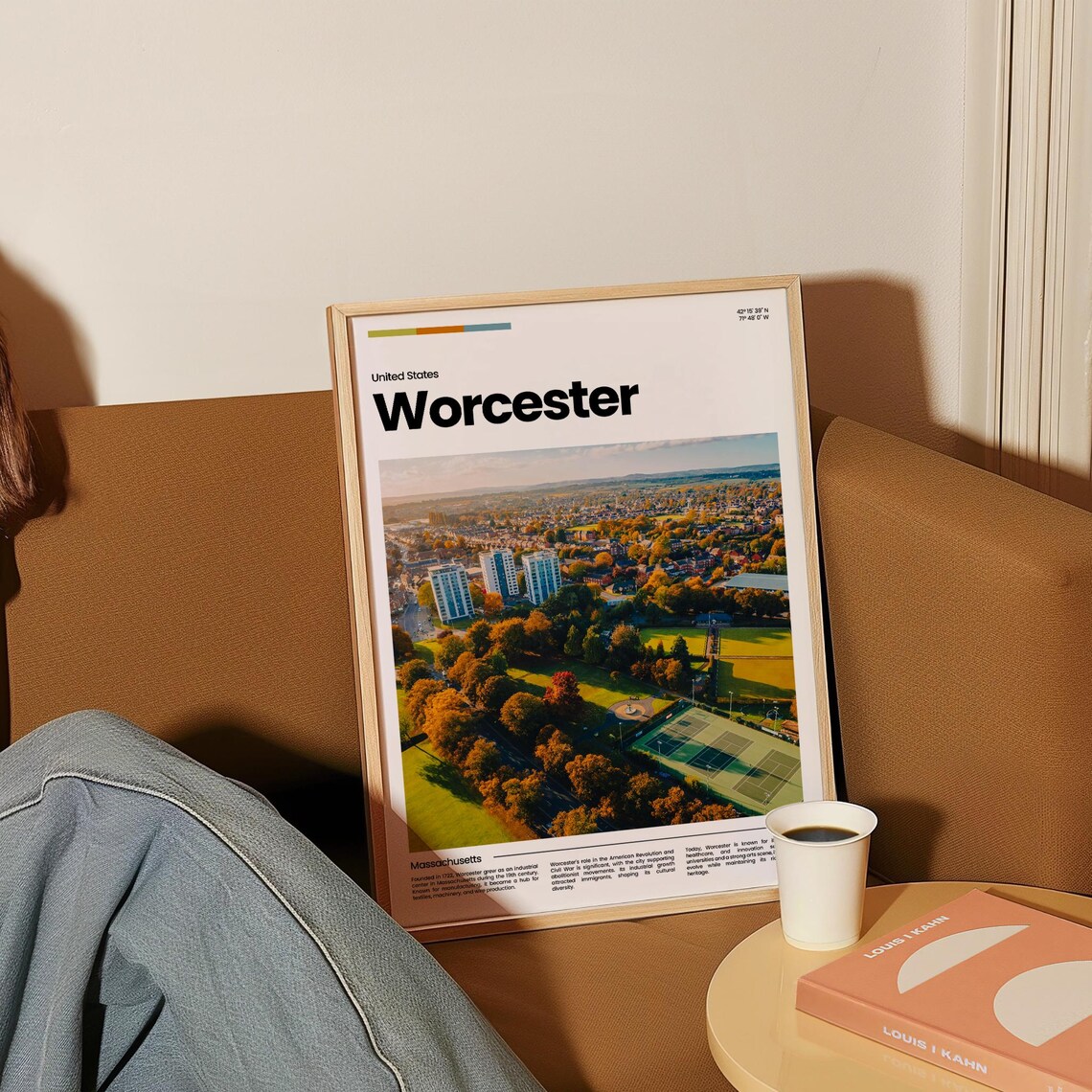 Worcester Travel Poster Worcester Poster Worcester Photo Poster Worcester Art Print Usa Poster Usa Travel Poster Travel Gift - Image 4