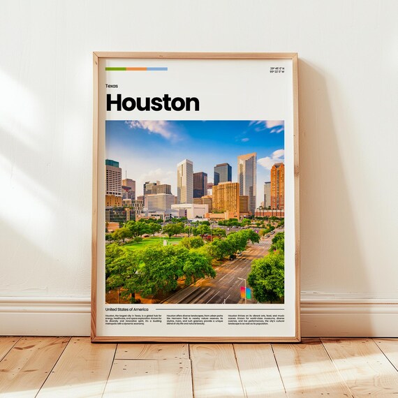 Houston Poster Print Photo Wall Art Texas Travel Gift
