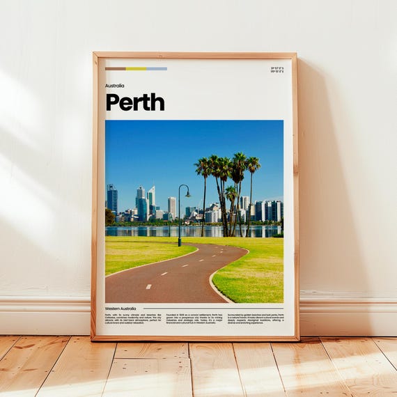 Perth Travel Poster, Australia Gift