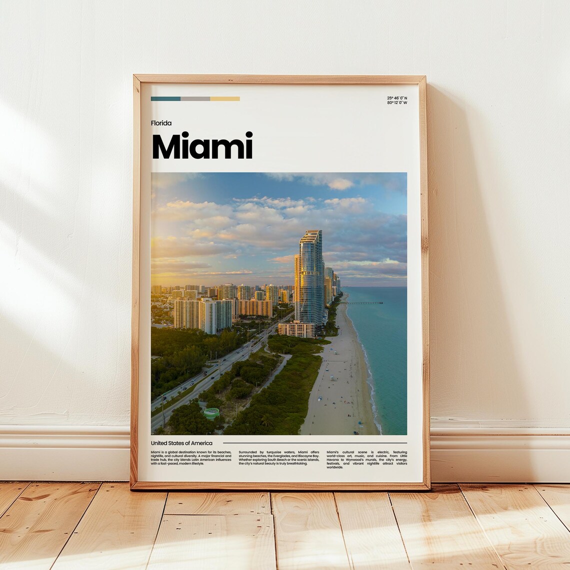 Miami Poster Print Photo Wall Art Florida Travel Gift