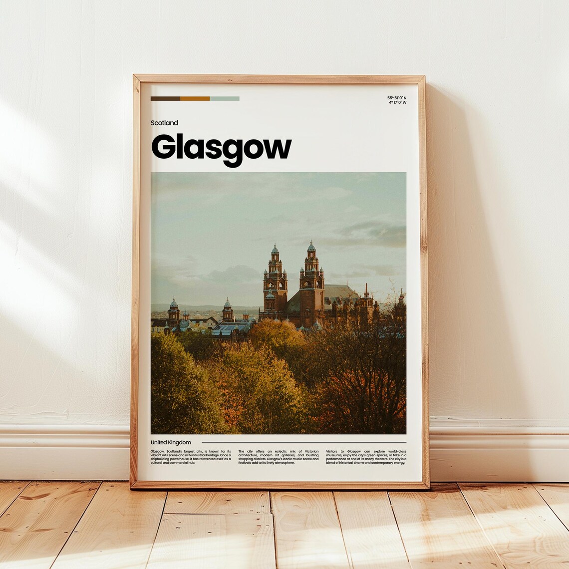 Glasgow Poster Print Photo Wall Art Scotland Travel Gift