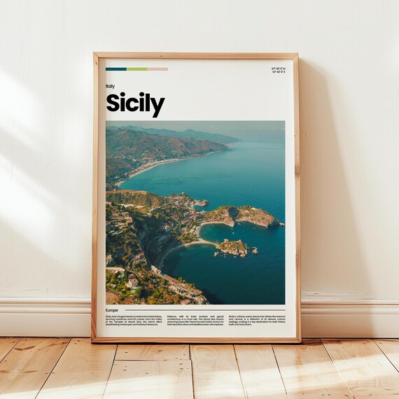 Sicily Poster Print Photo Wall Art Italy Travel Gift