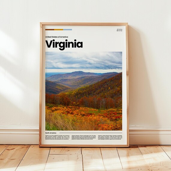 Virginia Poster Print Photo Wall Art United States Travel Gift