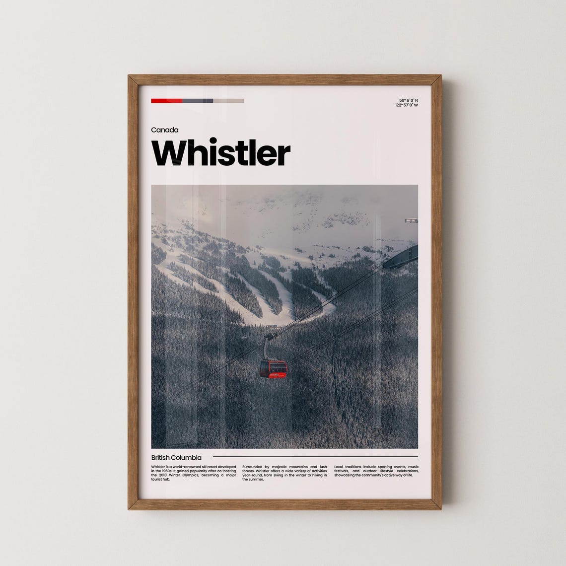 Whistler Travel Poster Whistler Poster Whistler Photo Poster Whistler Art Print Canada Poster Canada Travel Poster Travel Gift