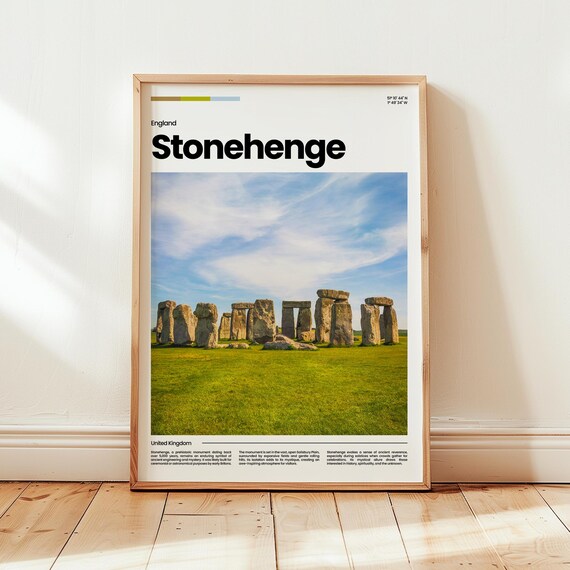 Stonehenge England Ancient Stone Circle Landmark Photo Travel Poster