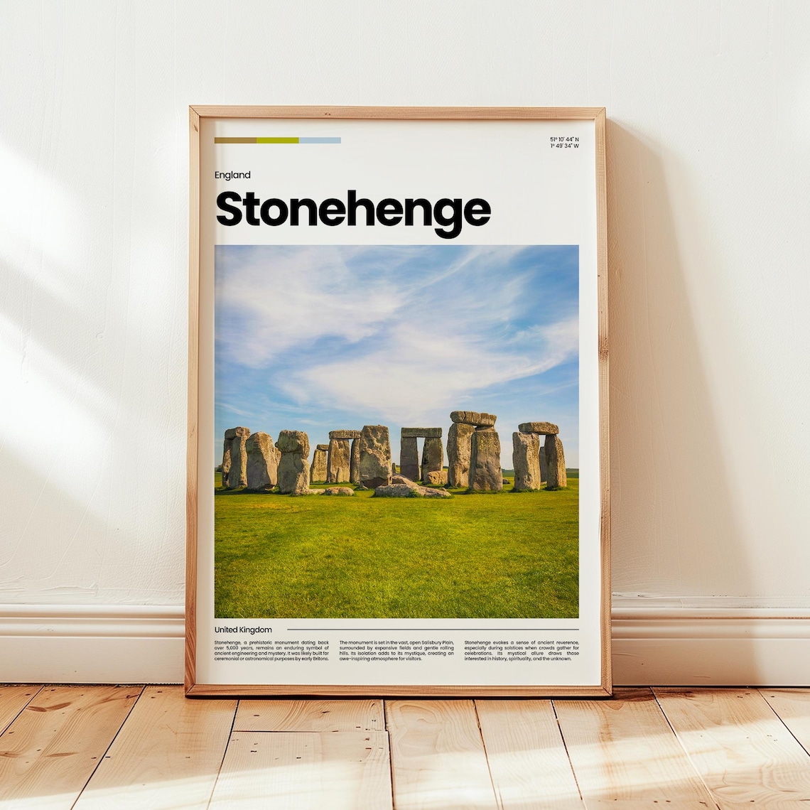 Stonehenge England Ancient Stone Circle Landmark Photo Travel Poster