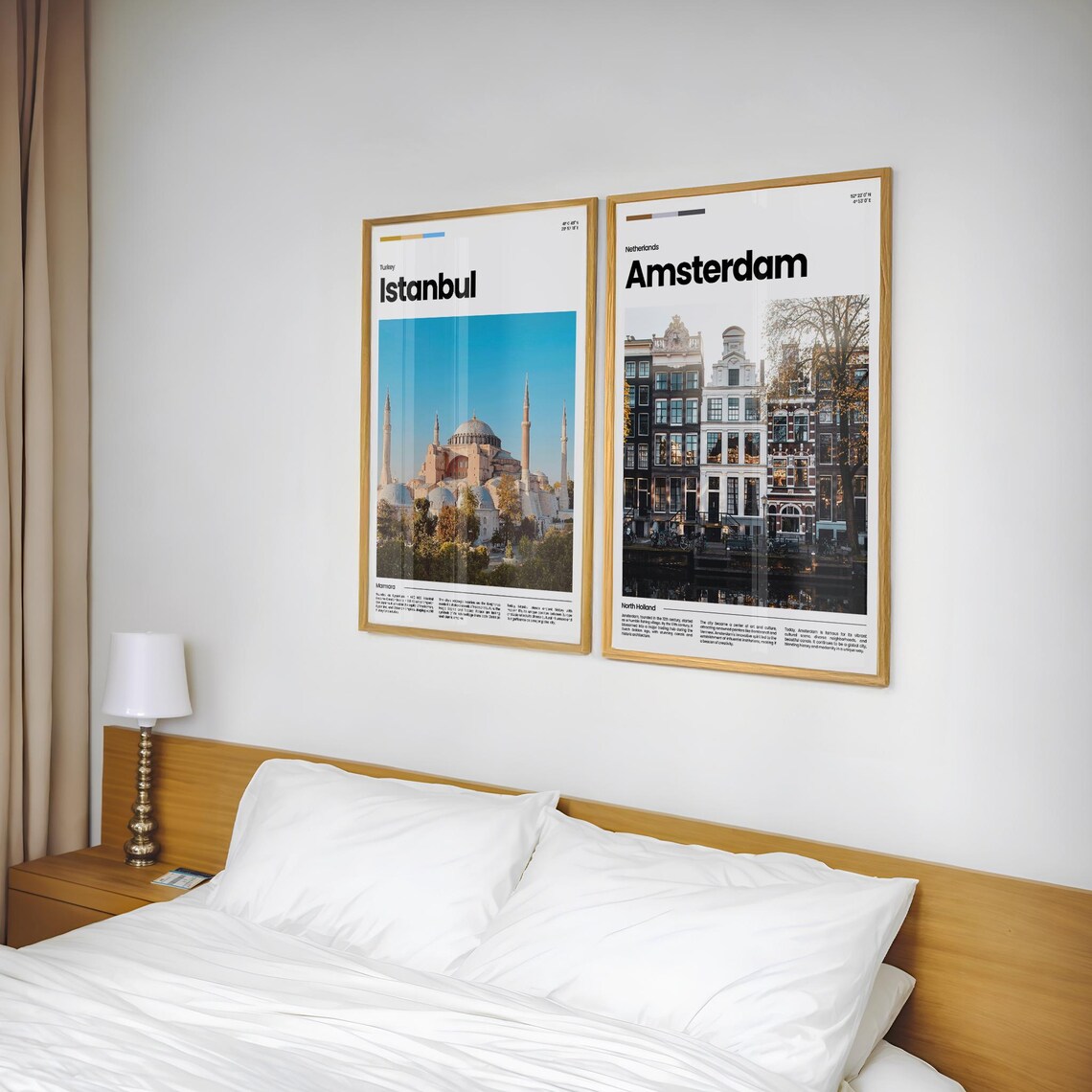 Amsterdam Canal Houses Evening Netherlands Modern Travel Poster - Image 2