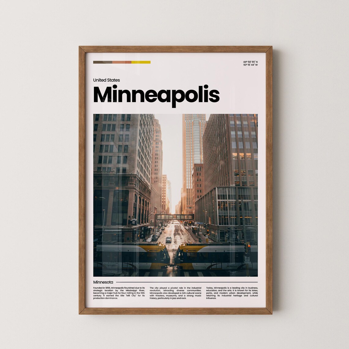 Minneapolis Downtown Light Rail Minnesota Street Travel Poster
