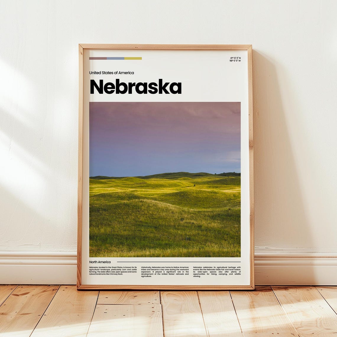 Nebraska Poster Print Photo Wall Art United States Travel Gift