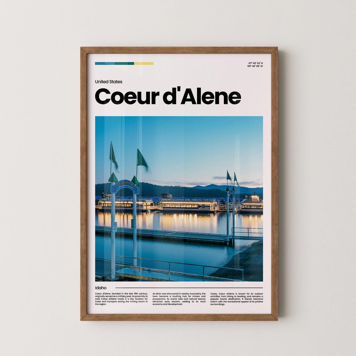 Coeur Dalene Travel Poster Coeur Dalene Poster Coeur Dalene Photo Poster Coeur Dalene Art Print Usa Poster Travel Gift