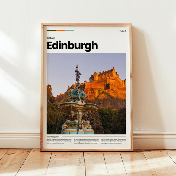 Edinburgh Poster Print Photo Wall Art Scotland Travel Gift