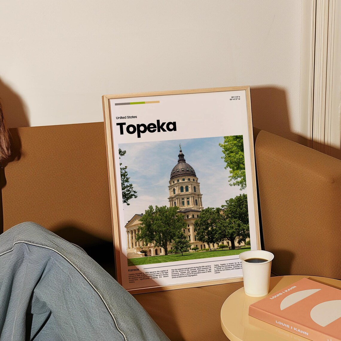 Topeka Kansas State Capitol Dome Classic Civic Travel Poster - Image 4